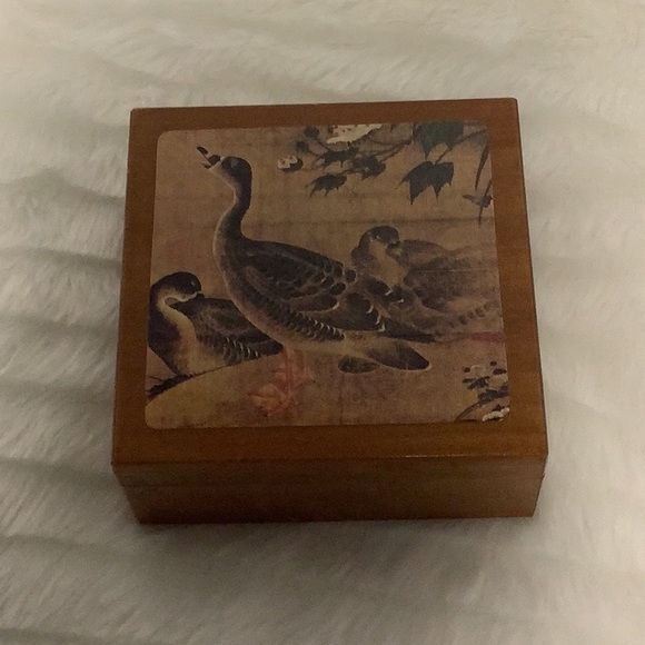Vintage wooden Table Coaster set with Duck Nature Theme 4 Coasters - Picture 1 of 6